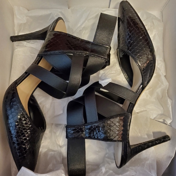 Nine West Black Leather Heel Shoes - Picture 2 of 5